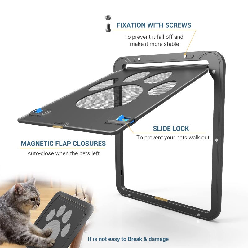Petleso Dog Screen Door, Pet Screen Door Lockable Doggie Door for Screen Easy Install Pet Door for Doggy and Cat, Inner Size 8.25"Ã—10.5" etleso - Image 3